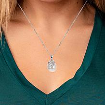 18" 11-12mm Cultured Pearl Sterling Silver End Cap Drop Necklace