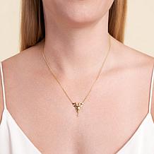 18" Gold-Plated Sterling Silver 0.08ctw Diamond Capricorn Necklace