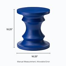 18.25" Multi-functional MGO Cobalt Blue Chess Garden Stool