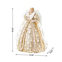 18.5"H Faux Fur & PVC Christmas Elegant Angel Tree Topper
