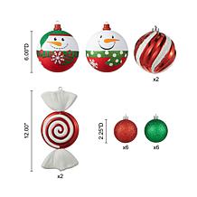 18ct Christmas Whimsical Red & Green Deluxe Large Ornaments