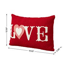 18"L Valentine's Hooked LOVE Pillow