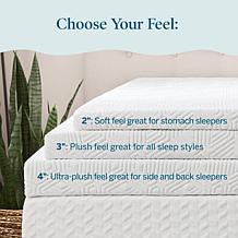 2” Bamboo Charcoal and Gel Memory Foam Mattress Topper, Twin