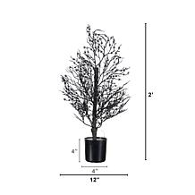 2-ft Pre-Lit Spider Twig Tree with 50 Lights by Nearly Natural