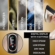 2-in-1 Full-Sized Iron and Handheld Steamer with LCD Display