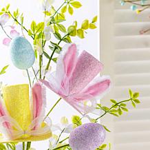 2-Piece 28" Easter Picks with Glitter Eggs and Bunny Accents
