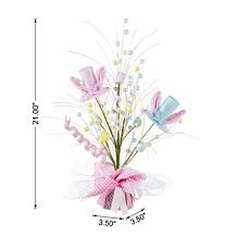 21" Easter Table Tree with Pastel Glitter Eggs and Bunny Hats