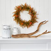 21 in. Autumn Fern Artificial Wreath