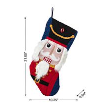 21" Nutcracker Hooked Christmas Stocking