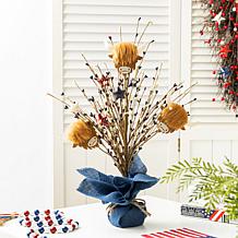 21" Patriotic Highland Cow Table Tree