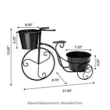 21.5"L Metal Black Bicycle Planter Stand