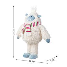 21.75"H Christmas Fabric Standing Yeti Decoration