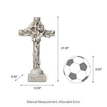 21"H MGO Holy Cross with Lily Garden Statue