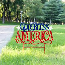 23.25"H Patriotic God Bless America Yard Stake
