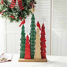 23.5" H Wooden Christmas Trees Table Decor