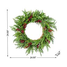 24" D Christmas Greenery PE Dripping Cedar Wreath