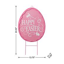 24" Pink Egg-Shaped Easter Yard Stake