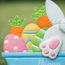 24"H Easter Metal Wheel Barrow Yard Stake - Two Function