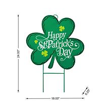 24"H St. Patrick's Metal Shamrock Yard Stake or Wall Décor