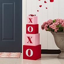 25" Solid Wood Valentine's Boxed Porch Decor