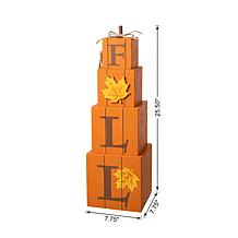 25.5"H Halloween and Fall Wooden Reversible Boxed Porch Decor