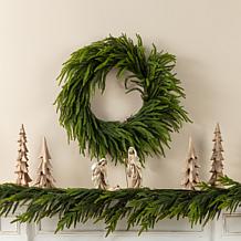 28" D Christmas Greenery PE Dripping Wreath