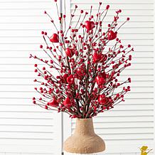 28" Valentine's Picks with Red Berries & Heart Accents, 2-piece Set