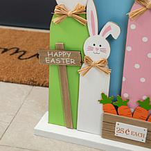 29.75"H Easter Wooden Bunny Family Porch Decor
