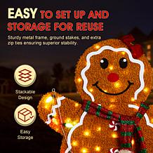 3-Piece Lighted Gingerbread Family Outdoor Decor
