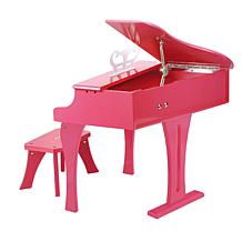 30 Key Toddler Wooden Grand Piano in Pink with Bench
