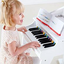 30 Key Toddler Wooden Grand Piano in White with Bench
