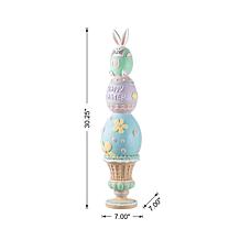 30.5" H Easter Resin Decor with Stacked Pastel Eggs