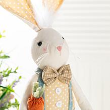 32.75"H Easter Fabric Boy Bunny with Telescoping Legs