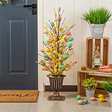 36" Easter Urn Porch Tree with Lights and Timer