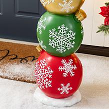 36.25"H Christmas Resin Stacked Ornament Porch Decor