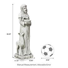 36.25"H MGO St. Francis Garden Statue Feeds Animals