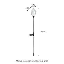 36"H Set of 3 Solar Powered Stake Oval Light with Stainless Steel Pole