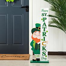 36"H St. Patrick's Wooden Leprechaun St. Patrick's Day Porch Decor