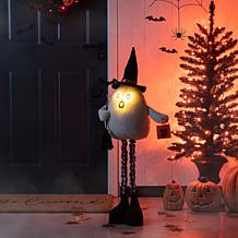 38"H Lighted Halloween Fabric Ghost Standing Decor, With Telescopin...