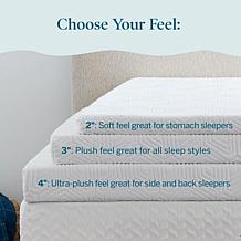 4” Bamboo Charcoal and Gel Memory Foam Mattress Topper, Queen