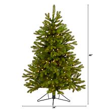 4' Cambridge Spruce Flat Back Artificial Christmas Tree with 100 Wa...
