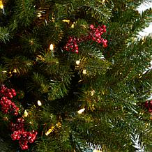 4' Holiday  Christmas Plant Pre-Lit and Glittered on Pedestal