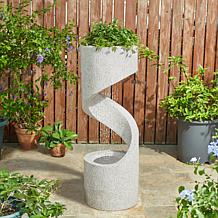 40.25"H Mid Century Modern Faux Terrazzo Spiral Polyresin Fountain