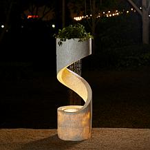 40.25"H Mid Century Modern Faux Terrazzo Spiral Polyresin Fountain