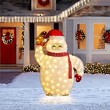 41.25" Lighted Christmas 3D Fabric Outdoor Yeti Decor