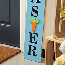 42"H Wooden Double-Sided Easter Welcome Porch Sign with Bunny Ears