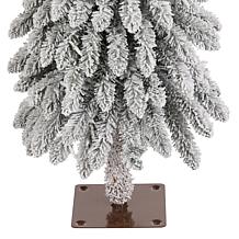 4.5ft Artificial Snowy Downswept Christmas Flocked Tree with Lights