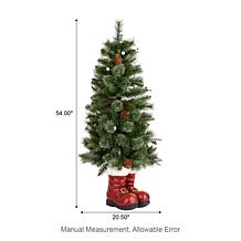 4.5ft Christmas Santa Boots Porch Tree with LED Lights