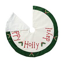48" D Christmas Felt Happy Holly Days Dimensional Tree Skirt