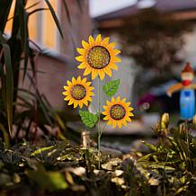 48.25"H Fall Metal Sunflowers Yard Stake (KD, Two function)